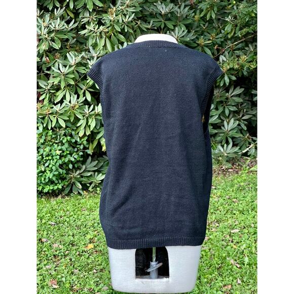 VTG Ugly Christmas Sweater Music Teacher Vest Jingle Bells M Black - Picture 6 of 9